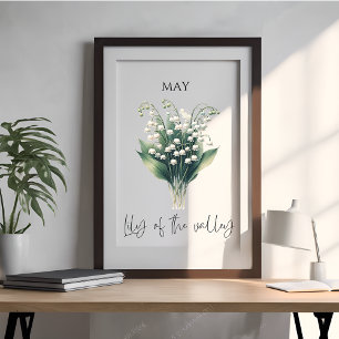 Mai Geburtsmonatslilie des Tales Floral Poster