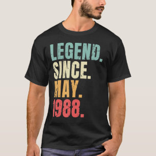 Mai Geburtstag Legende Seit Mai 1988 Retro 1 T-Shirt