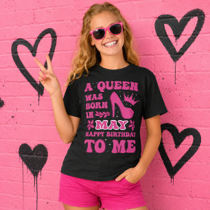 Mai Geburtstagsgirl-Shirt Rosa Prinzessin Königin  T-Shirt