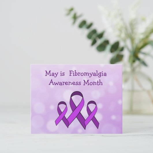 Mai ist Fibromyalgie Monat Lila Multifunktionskart Postkarte (Stehend Vorderseite)