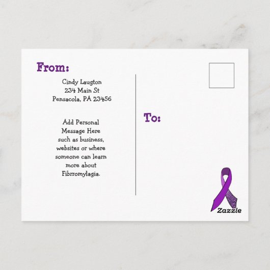 Mai ist Fibromyalgie Monat Lila Multifunktionskart Postkarte (Rückseite)