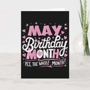 Mai ist mein Geburtstag Ja der ganze Monat Pink Bi Karte