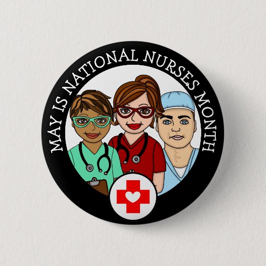 Mai ist Monat der Krankenschwester Button (Vorderseite)