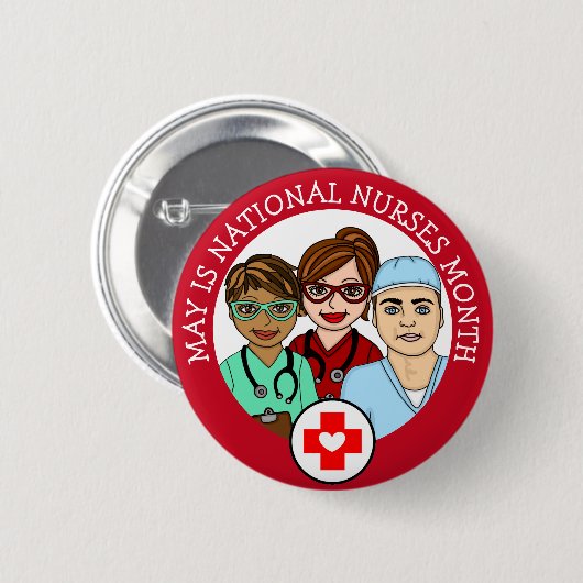 Mai ist Monat der Krankenschwester Button (Vorne & Hinten)