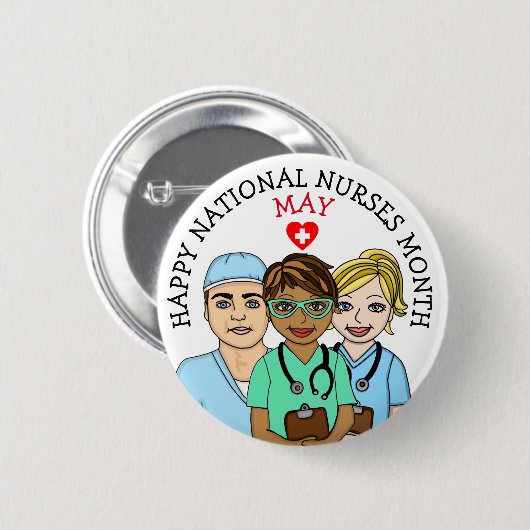 Mai ist Monat der Krankenschwester Button (Vorne & Hinten)