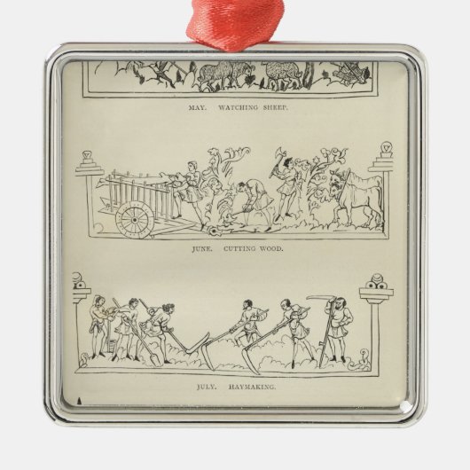 Mai, Juni, Juli und August, von Silbernes Ornament (Vorne)