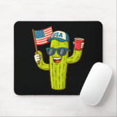 Mai lustig cool Friede Kaktus US-Flagge 4. Juli Mousepad (Mit Mouse)