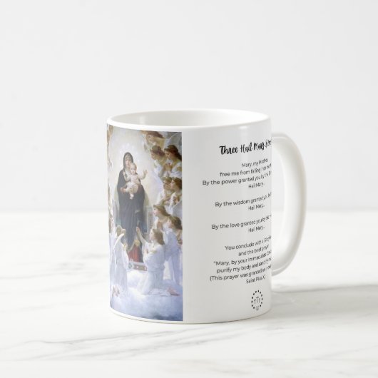 Mai—Monat Mary Three Hail Mary Tasse (VorderseiteRechts)