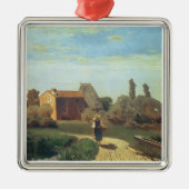 Mai-Morgen (Öl auf Leinwand) Silbernes Ornament (Vorne)