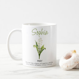 Mai Personalisierte Blume der Geburt Kaffeetasse