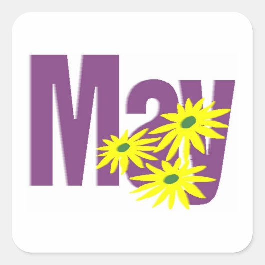 Mai Quadratischer Aufkleber (Vorderseite)