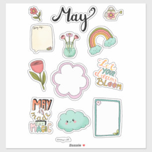 Mai-Stickerbogen – Frisch & Hell Aufkleber