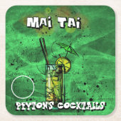 Mai Tai Cocktail Party Rechteckiger Pappuntersetzer (Vorderseite)