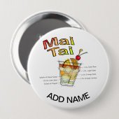 MAI TAI COCKTAIL RECIPART BUTTON (Vorne & Hinten)