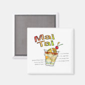 MAI TAI COCKTAIL RECIPART MAGNET (Vorderseite/Rückseite)