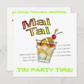 MAI TAI COCKTAIL RECIPE ART EINLADUNG (Vorne/Hinten)