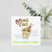 MAI TAI COCKTAIL RECIPE ART EINLADUNG (Stehend Vorderseite)