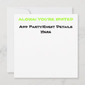 MAI TAI COCKTAIL RECIPE ART EINLADUNG (Rückseite)