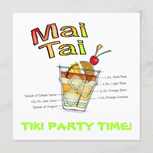 MAI TAI COCKTAIL RECIPE ART EINLADUNG