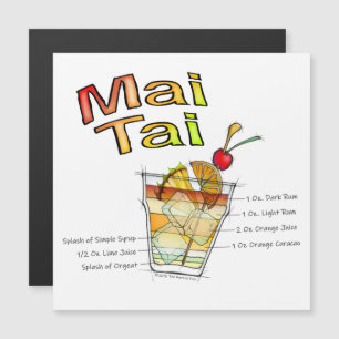 MAI TAI COCKTAIL RECIPE ART MAGNETEINLADUNG