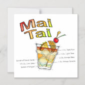 MAI TAI COCKTAIL RECIPE ART MAGNETEINLADUNG (Vorderseite)