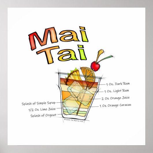 MAI TAI COCKTAIL RECIPE ART POSTERS & DRUCKER POSTER (Vorne)