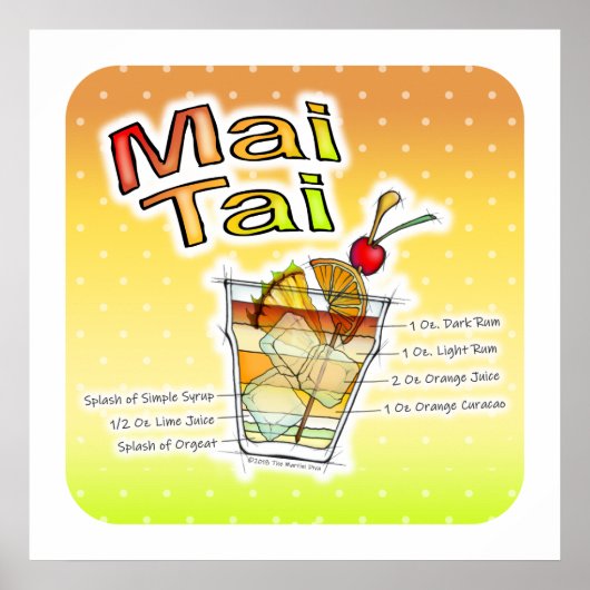 MAI TAI COCKTAIL RECIPE ART POSTERS & DRUCKER POSTER (Vorne)