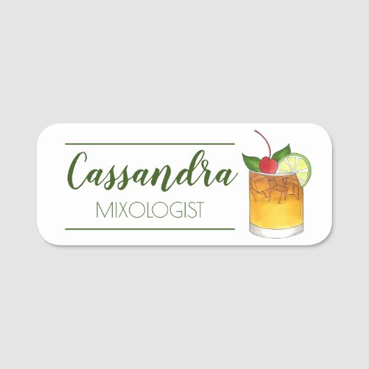 Mai Tai Hawaii Matai Hawaiian Tiki Bar Cocktail Namensschild (Vorderseite)