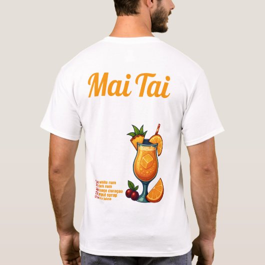 Mai Tai T-Shirt – Tropical Tiki Cocktail (Rückseite)