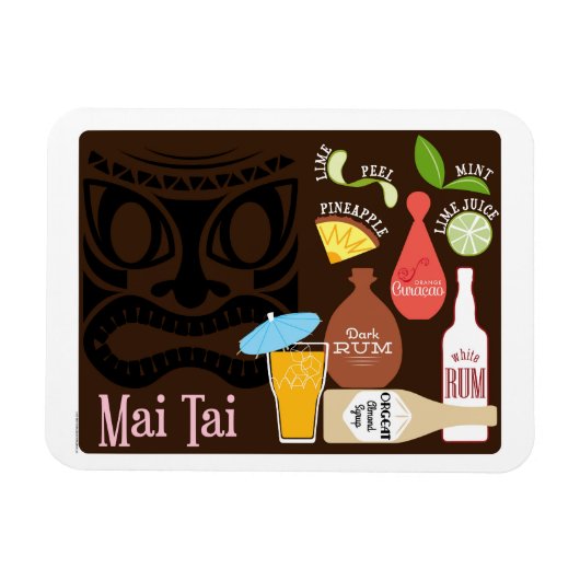 Mai Tai Tiki Bar Cocktail Magnet (Horizontal)