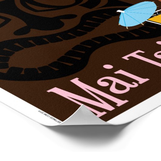 Mai Tai Tiki Bar Cocktail Poster (Ecke)