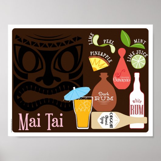 Mai Tai Tiki Bar Cocktail Poster (Vorne)