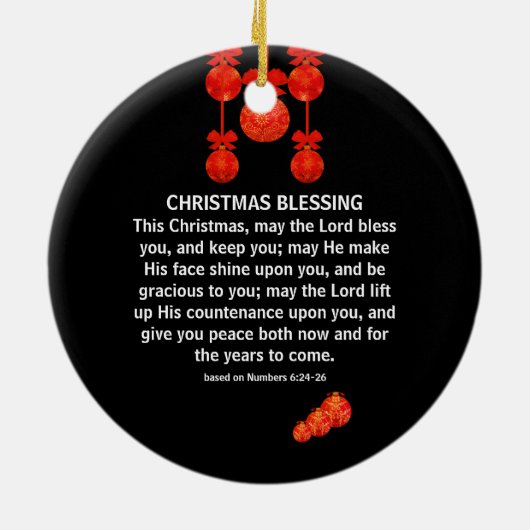 MAI THE LORD BLESS YOU Numbers 6 Christmas Keramik Ornament (Hinten)