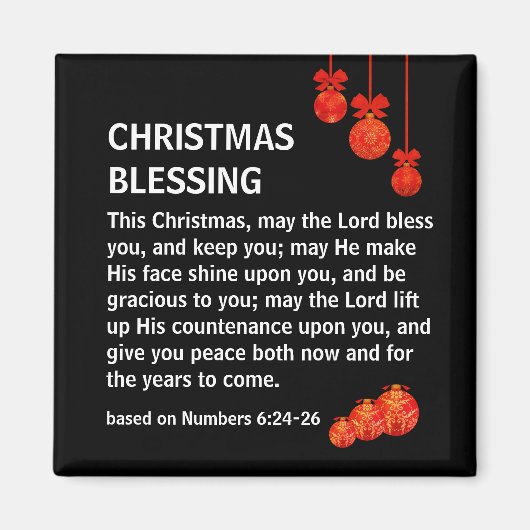 MAI THE LORD BLESS YOU Numbers 6 Christmas Magnet (Vorne)