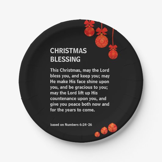 MAI THE LORD BLESS YOU Numbers 6 Christmas Pappteller (Vorderseite)