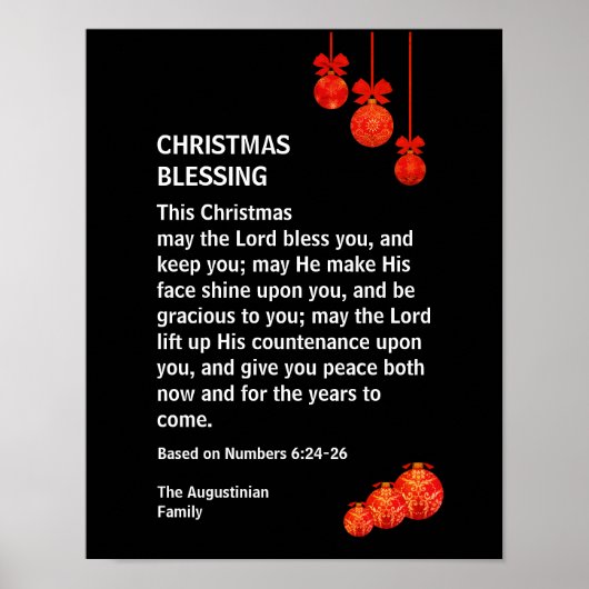 MAI THE LORD BLESS YOU Numbers 6 Christmas Poster (Vorne)