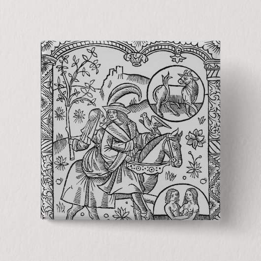 Mai, vom "Almanach DES Bergers", 1491 Button (Vorderseite)