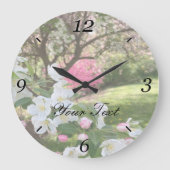 Maiblumen Rosa Große Wanduhr (Vorderseite)