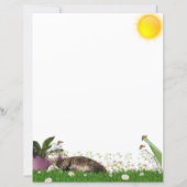 Maiblumen und Katzen Briefpapier (Vorderseite)