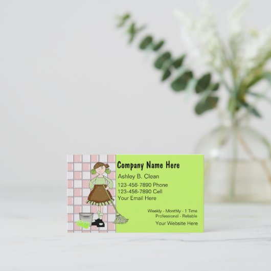 Maid Business Cards Visitenkarte (Stehend Vorderseite)