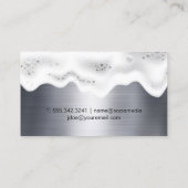 Maid Cleaner | Soap Suds | Metallischer Hintergrun Visitenkarte (Rückseite)