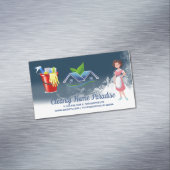 Maid Cleaning House and Cleaning Supplies Magnetische Visitenkarte (Beispiel)
