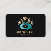 Maid Cleaning House Sparkling Gold Monogram Visitenkarte (Vorderseite)