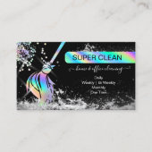 Maid Cleaning House Sparkling Holograph Business C Visitenkarte (Vorderseite)