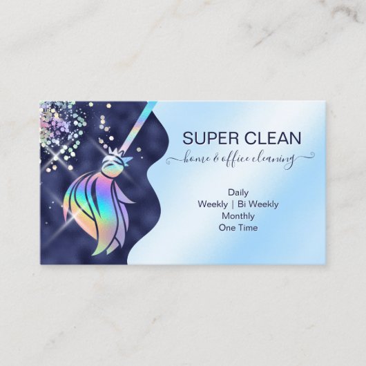 Maid Cleaning House Sparkling Holograph Business C Visitenkarte (Vorderseite)