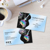 Maid Cleaning House Sparkling Holograph Business C Visitenkarte