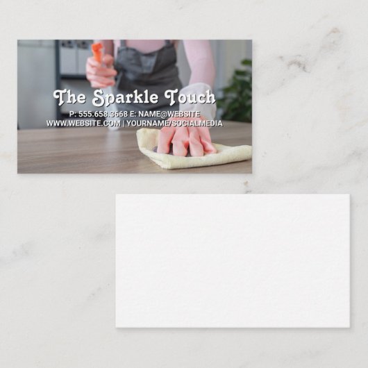 Maid Cleaning Office Visitenkarte (Vorne/Hinten)