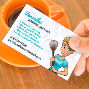 Maid Clearing Services Business Card Visitenkarte