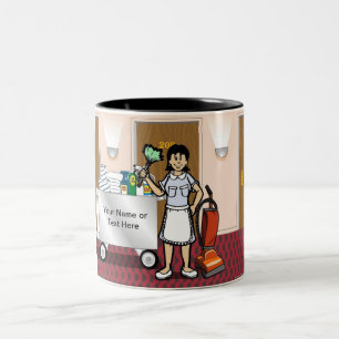 Maid - Female Cartoon by PrintedPerfection.com Zweifarbige Tasse