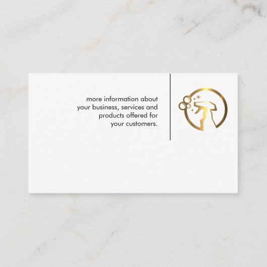 Maid Holding Duster | Reinigungs-Logo Visitenkarte (Rückseite)